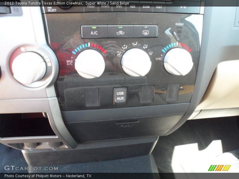Super White / Sand Beige 2012 Toyota Tundra Texas Edition CrewMax