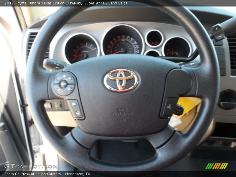 Super White / Sand Beige 2012 Toyota Tundra Texas Edition CrewMax