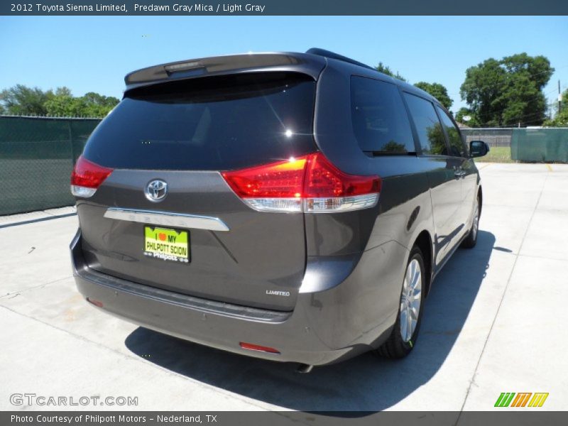 Predawn Gray Mica / Light Gray 2012 Toyota Sienna Limited