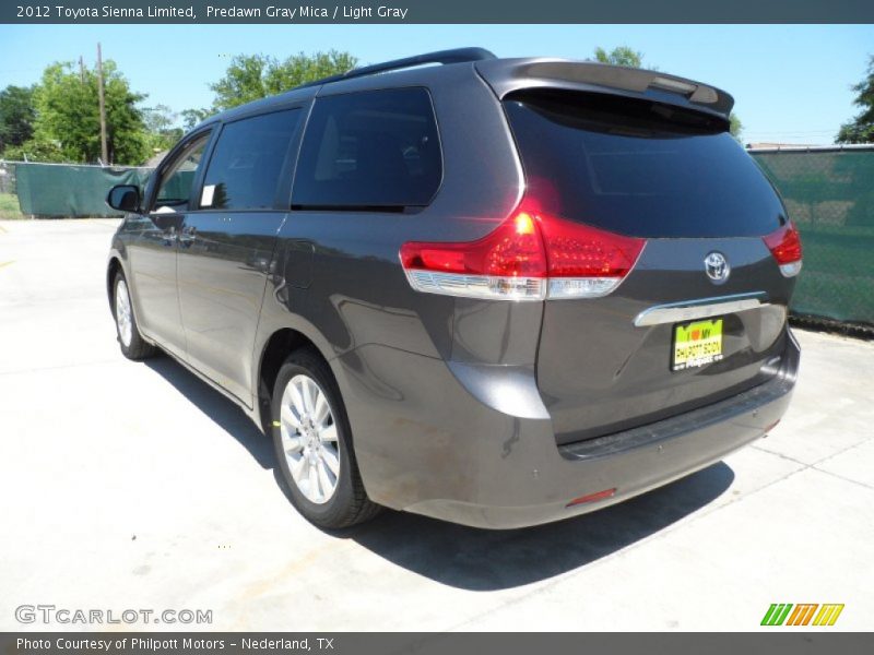 Predawn Gray Mica / Light Gray 2012 Toyota Sienna Limited