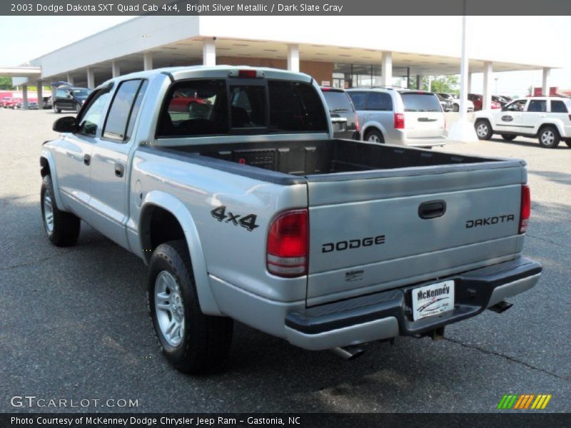 Bright Silver Metallic / Dark Slate Gray 2003 Dodge Dakota SXT Quad Cab 4x4
