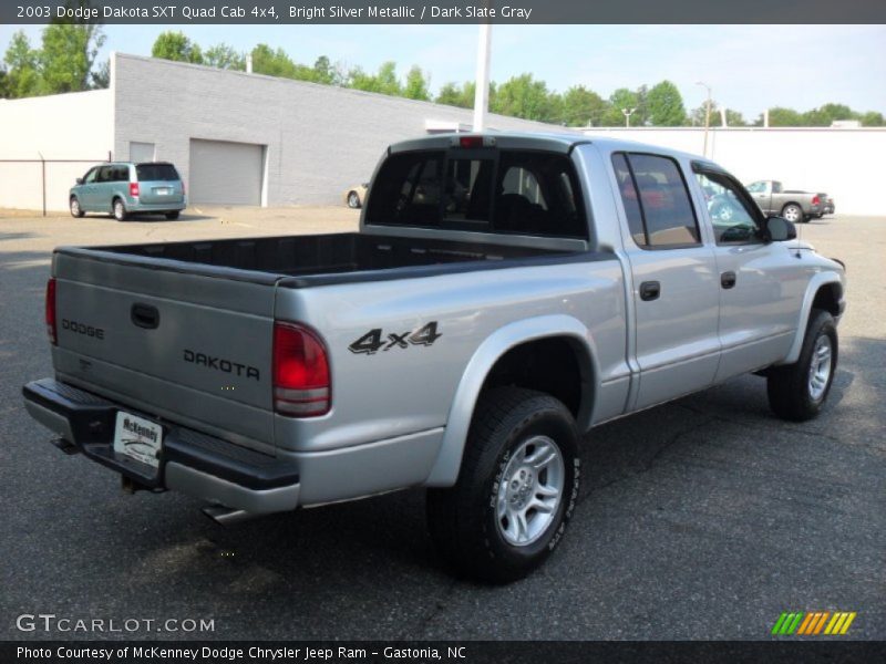 Bright Silver Metallic / Dark Slate Gray 2003 Dodge Dakota SXT Quad Cab 4x4