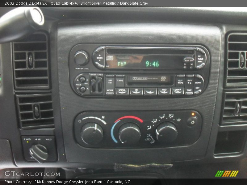 Bright Silver Metallic / Dark Slate Gray 2003 Dodge Dakota SXT Quad Cab 4x4