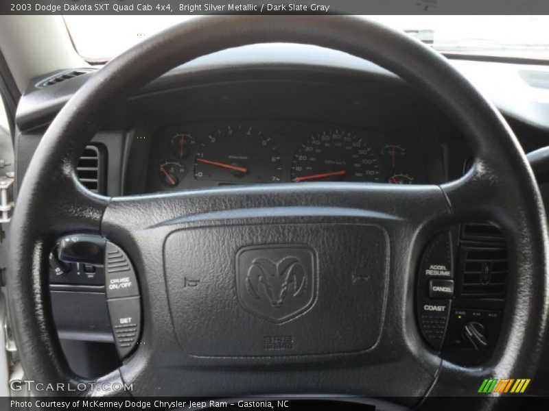 Bright Silver Metallic / Dark Slate Gray 2003 Dodge Dakota SXT Quad Cab 4x4