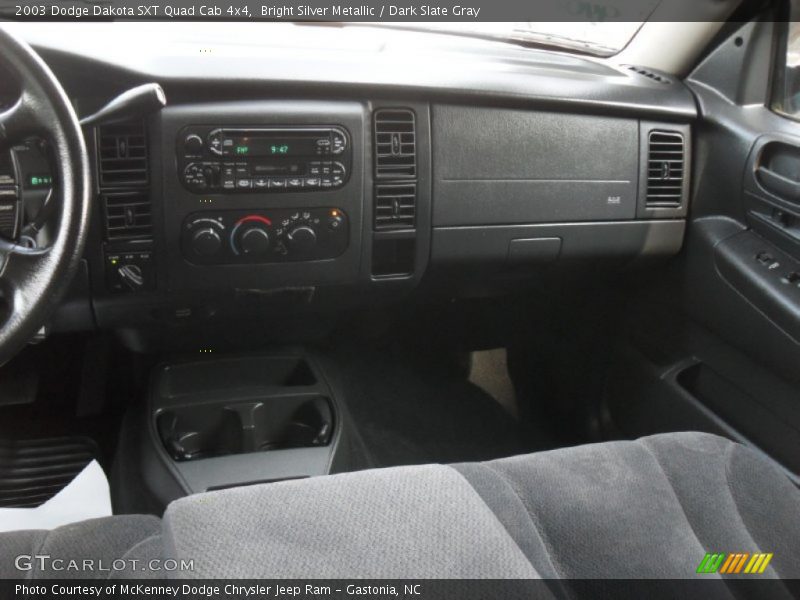 Bright Silver Metallic / Dark Slate Gray 2003 Dodge Dakota SXT Quad Cab 4x4