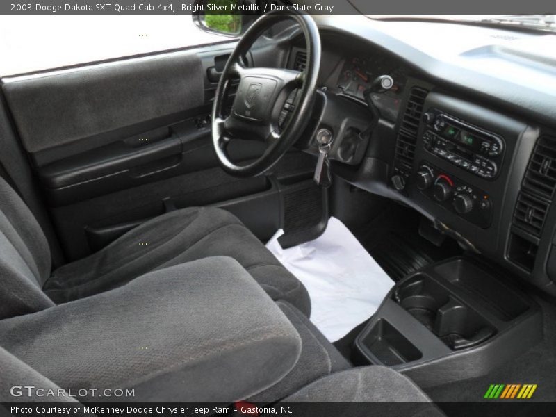 Bright Silver Metallic / Dark Slate Gray 2003 Dodge Dakota SXT Quad Cab 4x4