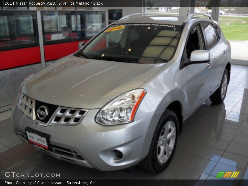 Silver Ice Metallic / Black 2011 Nissan Rogue SV AWD