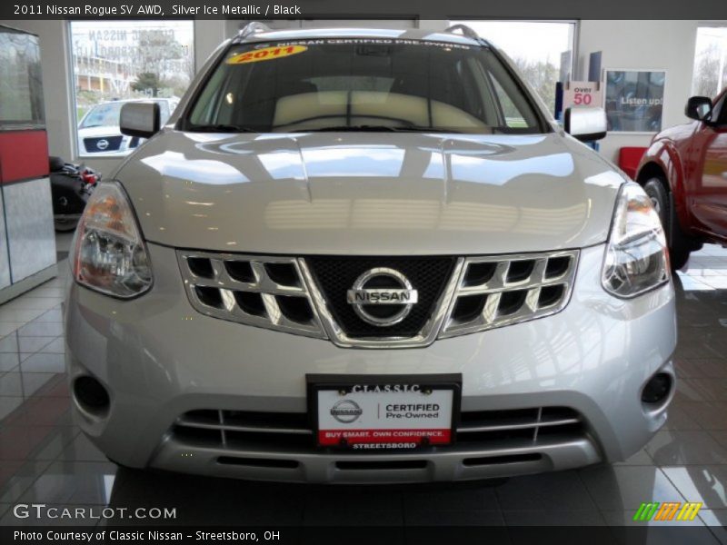 Silver Ice Metallic / Black 2011 Nissan Rogue SV AWD