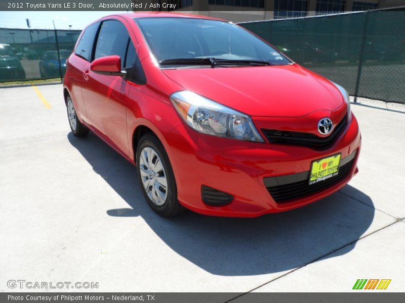 Absolutely Red / Ash Gray 2012 Toyota Yaris LE 3 Door