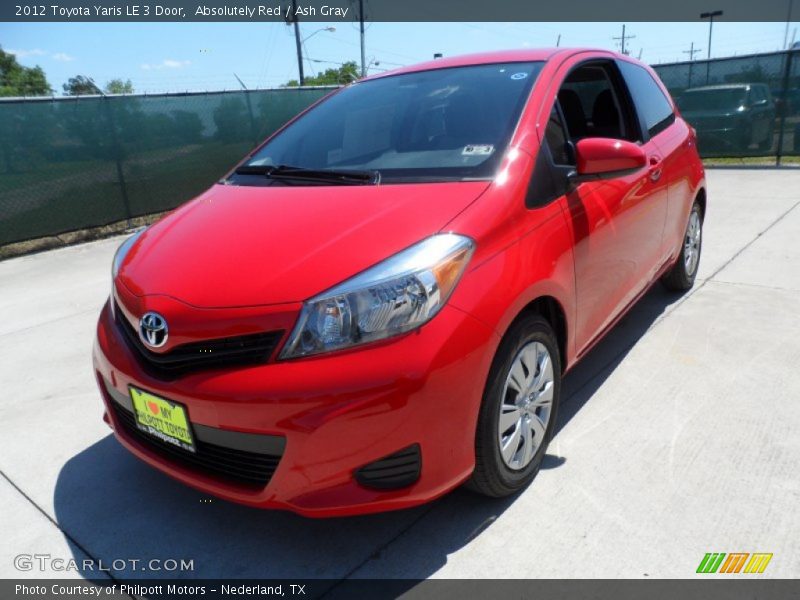 Absolutely Red / Ash Gray 2012 Toyota Yaris LE 3 Door