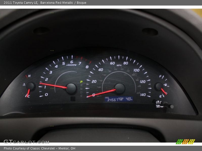 Barcelona Red Metallic / Bisque 2011 Toyota Camry LE