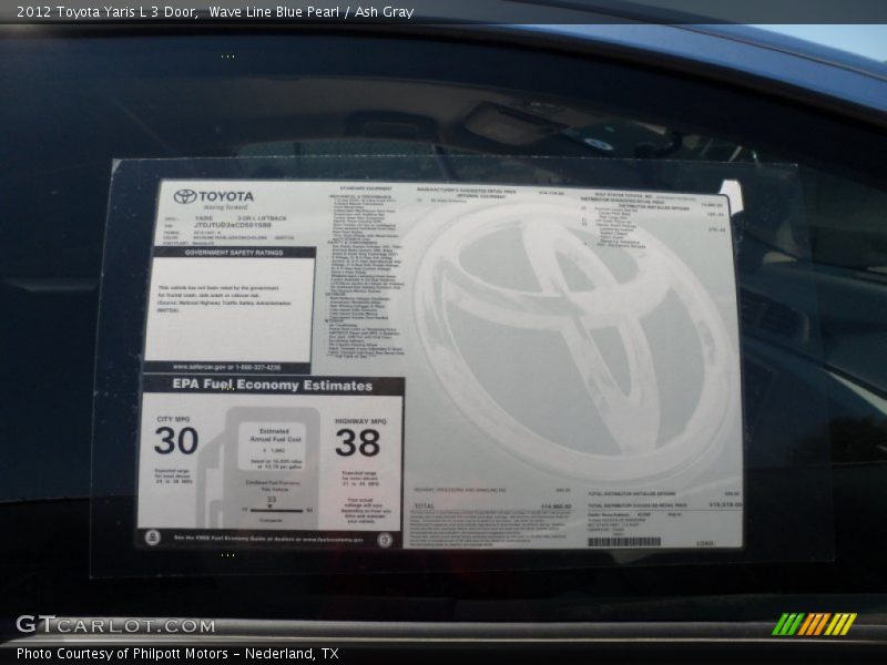 Wave Line Blue Pearl / Ash Gray 2012 Toyota Yaris L 3 Door