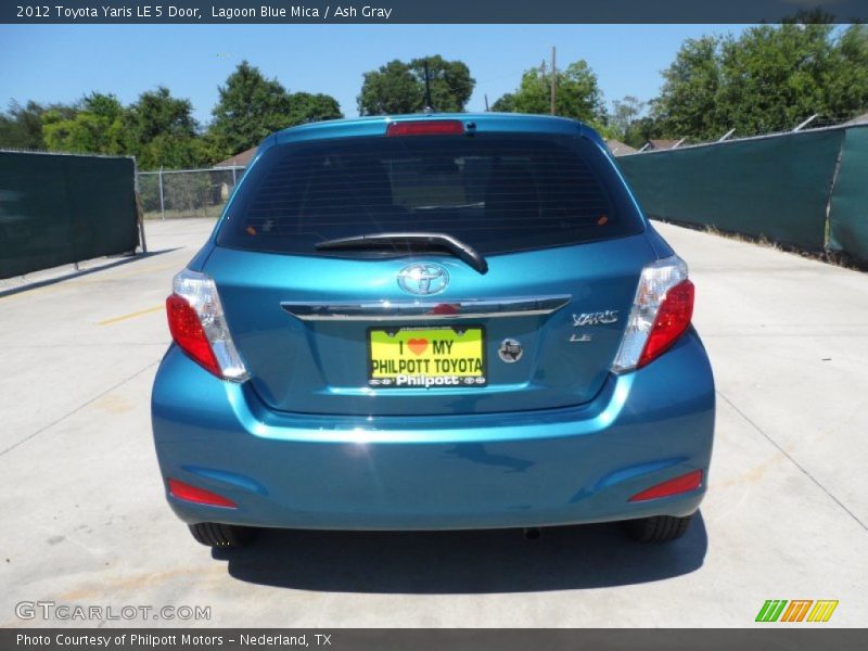Lagoon Blue Mica / Ash Gray 2012 Toyota Yaris LE 5 Door