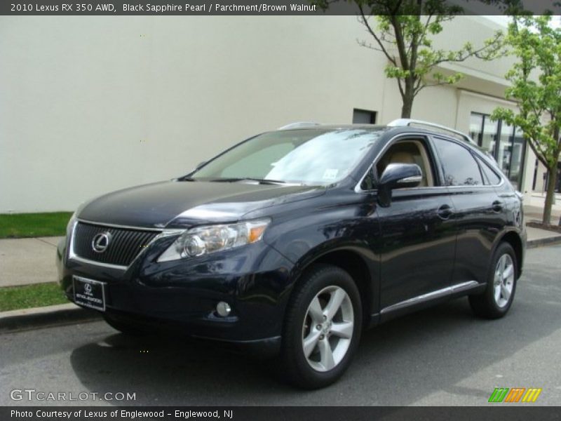 Black Sapphire Pearl / Parchment/Brown Walnut 2010 Lexus RX 350 AWD