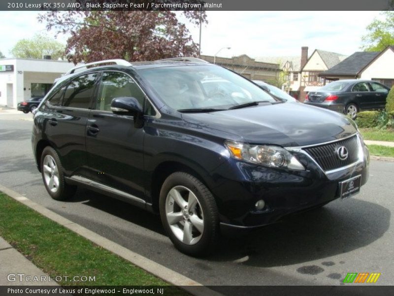 Black Sapphire Pearl / Parchment/Brown Walnut 2010 Lexus RX 350 AWD