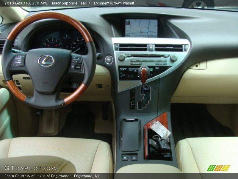 Black Sapphire Pearl / Parchment/Brown Walnut 2010 Lexus RX 350 AWD