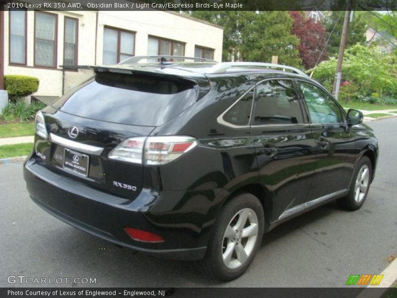 Obsidian Black / Light Gray/Espresso Birds-Eye Maple 2010 Lexus RX 350 AWD