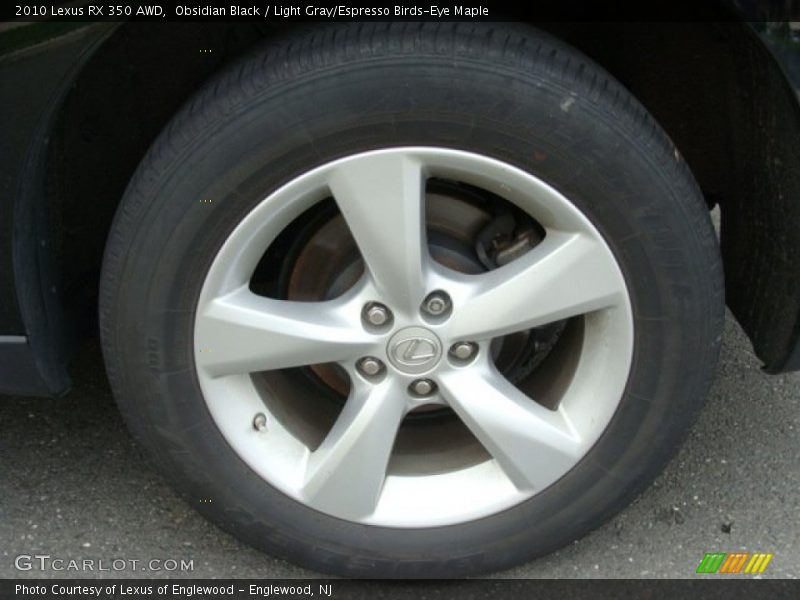 Obsidian Black / Light Gray/Espresso Birds-Eye Maple 2010 Lexus RX 350 AWD