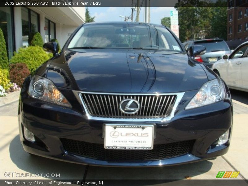 Black Sapphire Pearl / Ecru 2009 Lexus IS 250 AWD