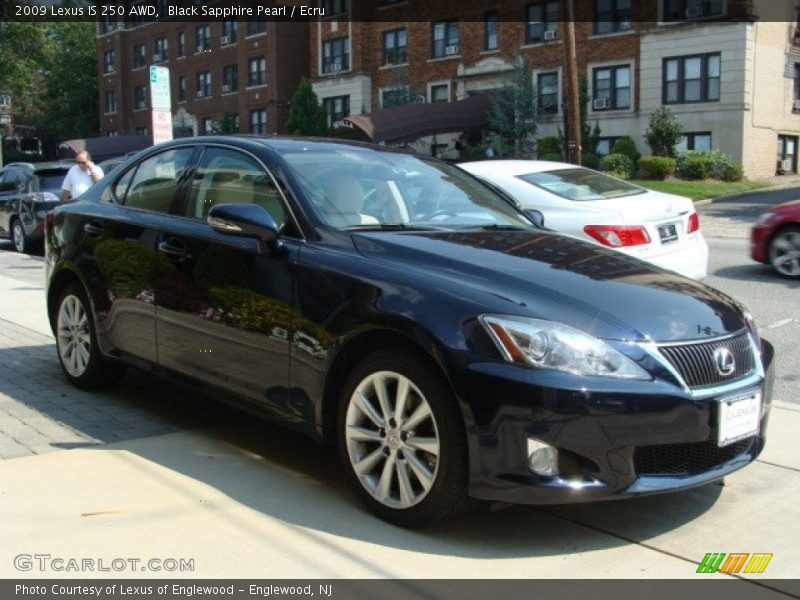 Black Sapphire Pearl / Ecru 2009 Lexus IS 250 AWD