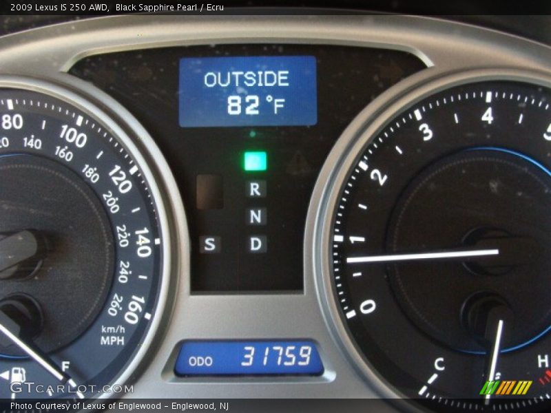 Black Sapphire Pearl / Ecru 2009 Lexus IS 250 AWD
