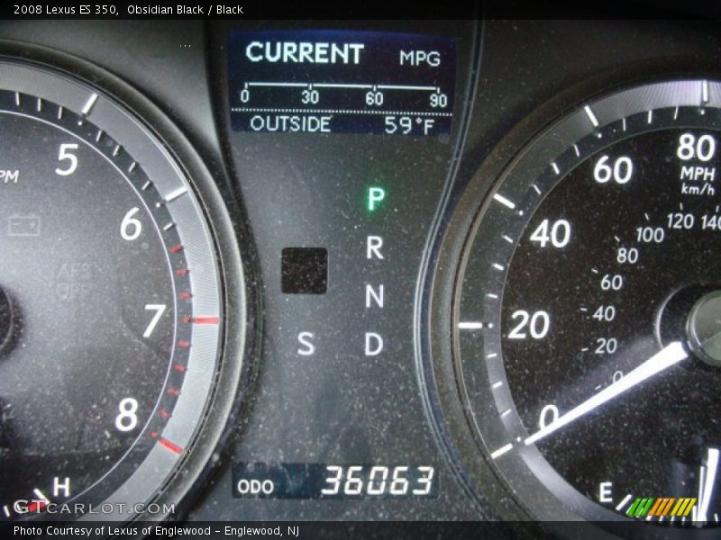 Obsidian Black / Black 2008 Lexus ES 350