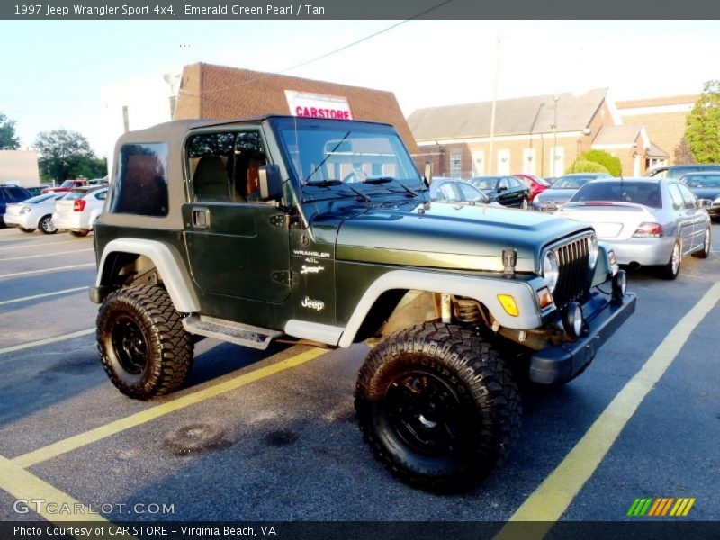 Emerald Green Pearl / Tan 1997 Jeep Wrangler Sport 4x4