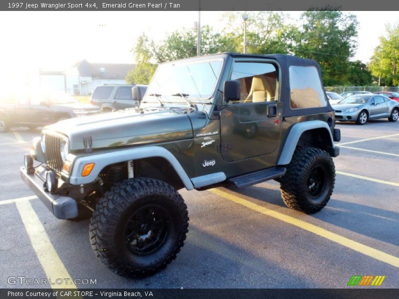 Emerald Green Pearl / Tan 1997 Jeep Wrangler Sport 4x4
