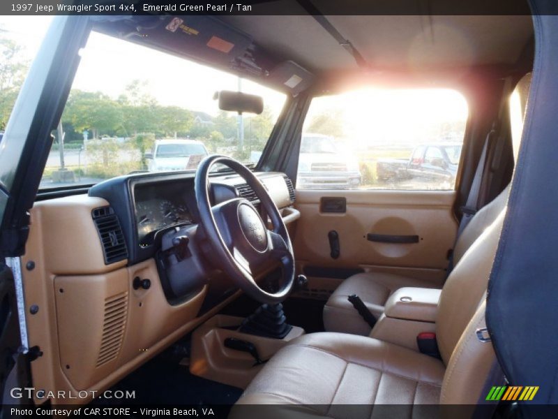 Emerald Green Pearl / Tan 1997 Jeep Wrangler Sport 4x4