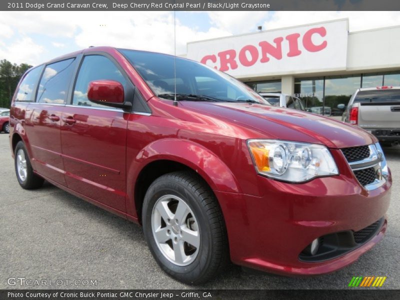 Deep Cherry Red Crystal Pearl / Black/Light Graystone 2011 Dodge Grand Caravan Crew