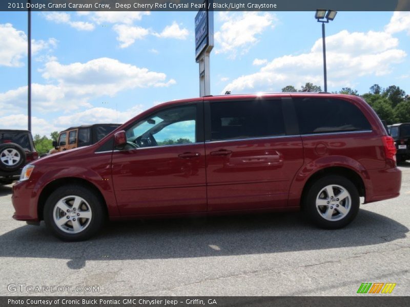Deep Cherry Red Crystal Pearl / Black/Light Graystone 2011 Dodge Grand Caravan Crew