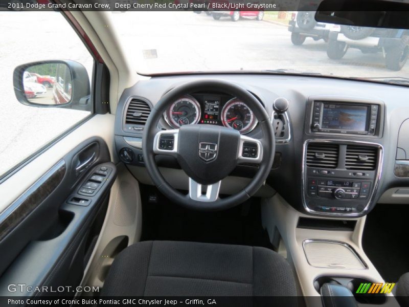 Deep Cherry Red Crystal Pearl / Black/Light Graystone 2011 Dodge Grand Caravan Crew