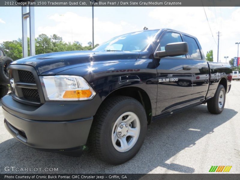 True Blue Pearl / Dark Slate Gray/Medium Graystone 2012 Dodge Ram 1500 Tradesman Quad Cab