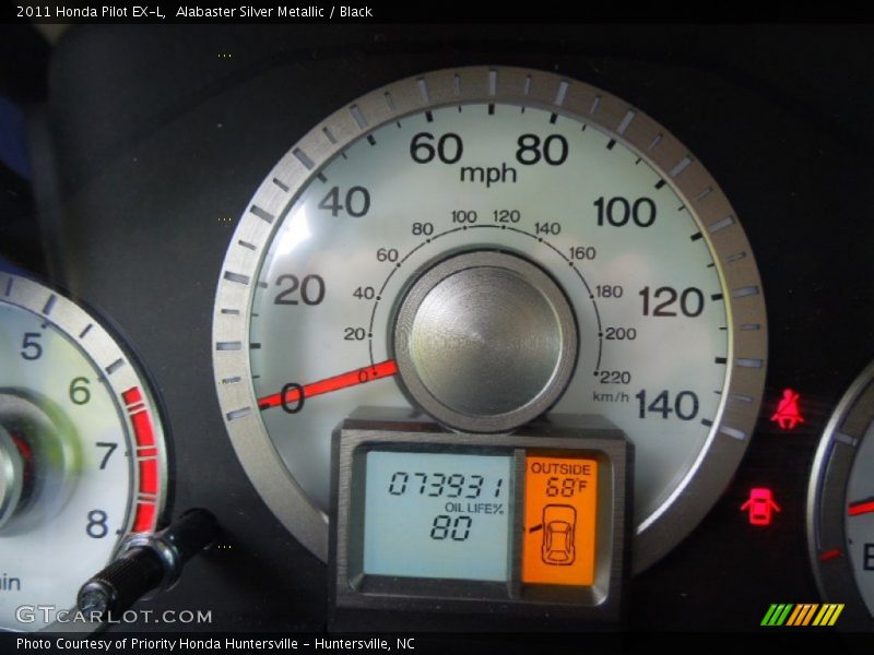 Alabaster Silver Metallic / Black 2011 Honda Pilot EX-L