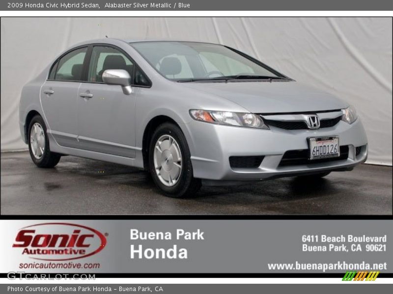 Alabaster Silver Metallic / Blue 2009 Honda Civic Hybrid Sedan
