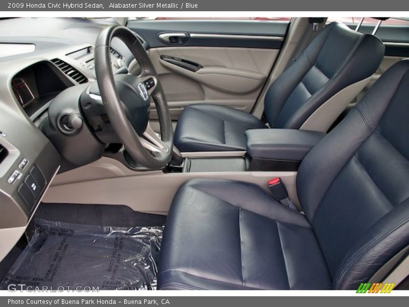 Alabaster Silver Metallic / Blue 2009 Honda Civic Hybrid Sedan
