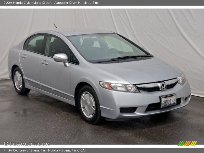 Alabaster Silver Metallic / Blue 2009 Honda Civic Hybrid Sedan
