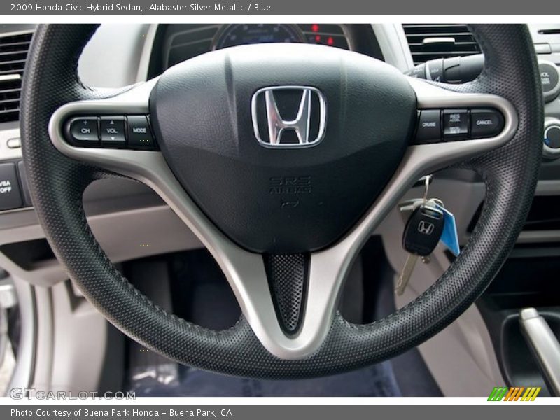 Alabaster Silver Metallic / Blue 2009 Honda Civic Hybrid Sedan