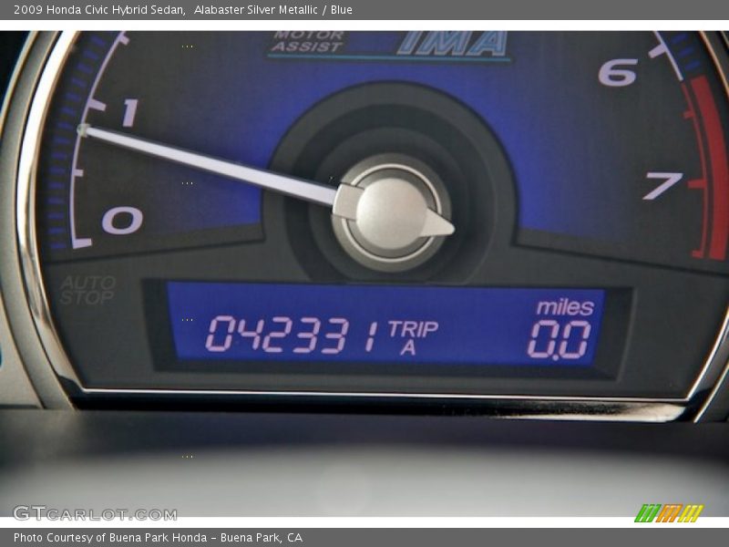 Alabaster Silver Metallic / Blue 2009 Honda Civic Hybrid Sedan