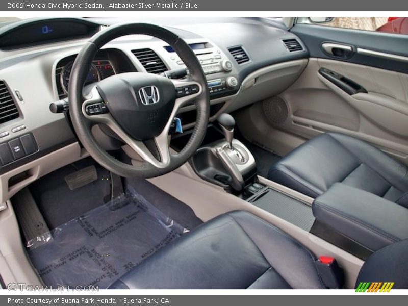Alabaster Silver Metallic / Blue 2009 Honda Civic Hybrid Sedan