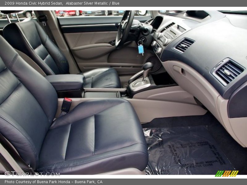 Alabaster Silver Metallic / Blue 2009 Honda Civic Hybrid Sedan