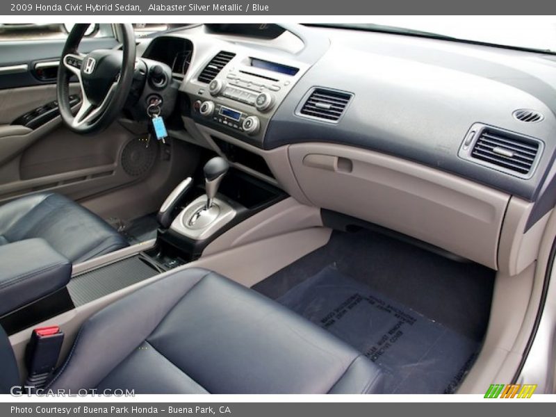Alabaster Silver Metallic / Blue 2009 Honda Civic Hybrid Sedan