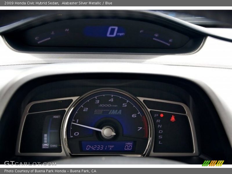Alabaster Silver Metallic / Blue 2009 Honda Civic Hybrid Sedan