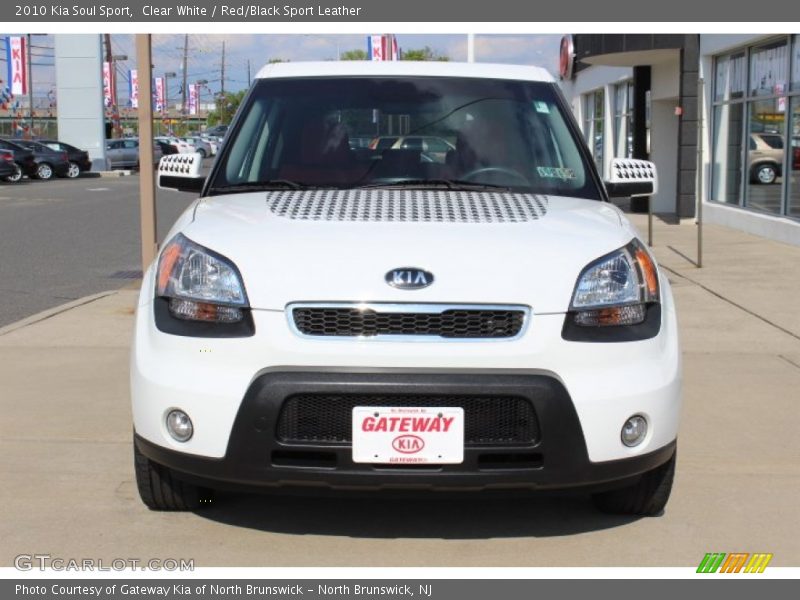 Clear White / Red/Black Sport Leather 2010 Kia Soul Sport