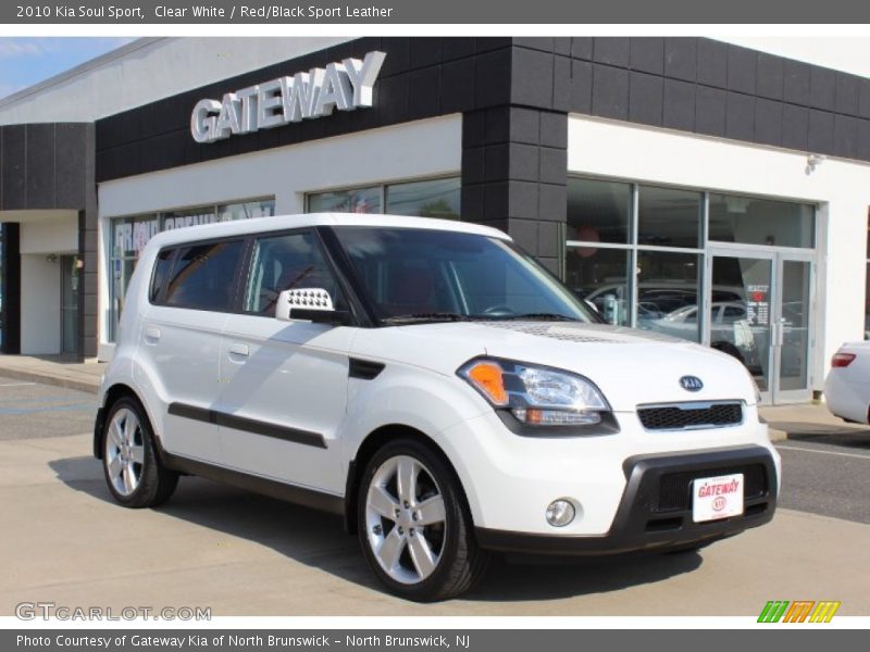 Clear White / Red/Black Sport Leather 2010 Kia Soul Sport