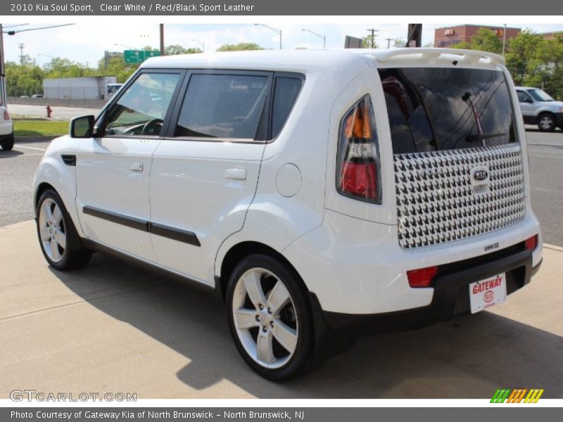 Clear White / Red/Black Sport Leather 2010 Kia Soul Sport