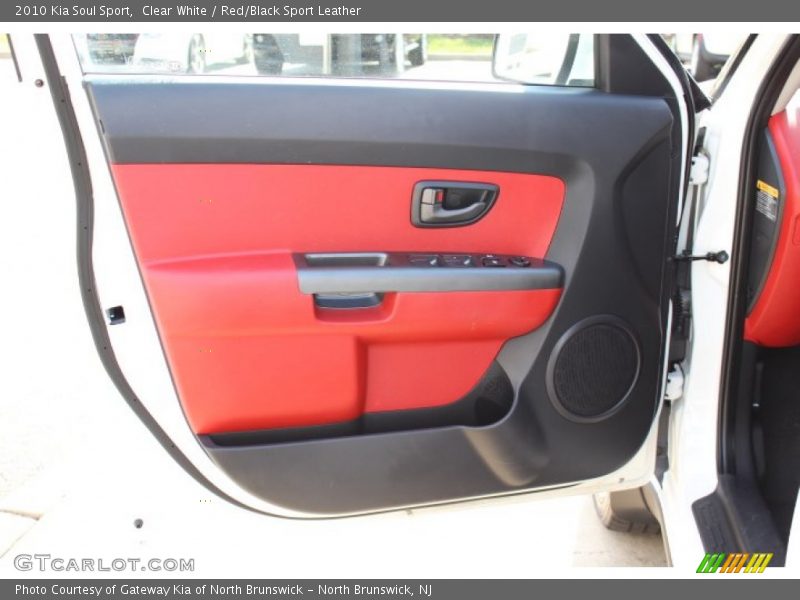 Clear White / Red/Black Sport Leather 2010 Kia Soul Sport