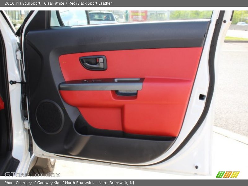 Clear White / Red/Black Sport Leather 2010 Kia Soul Sport
