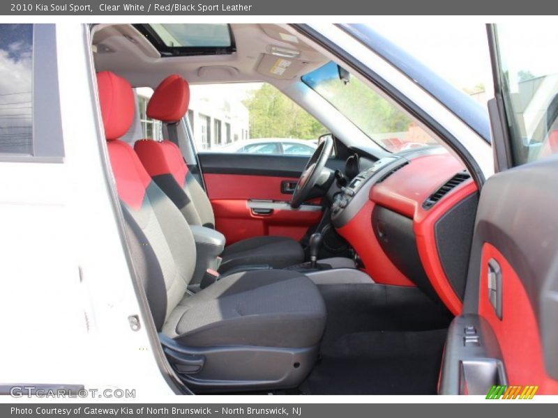 Clear White / Red/Black Sport Leather 2010 Kia Soul Sport