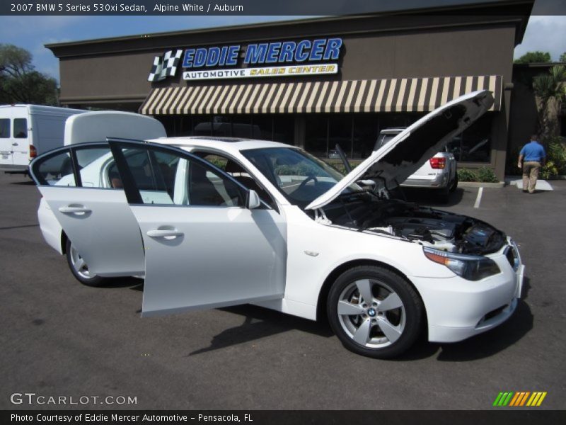 Alpine White / Auburn 2007 BMW 5 Series 530xi Sedan